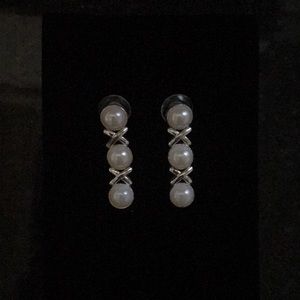 Faux Pearl Drop Down Earrings